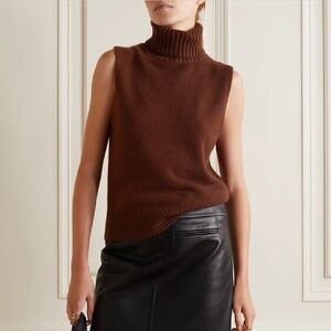 Nili Lotan Arthur Cashmere Turtleneck Vest Sleeveless NWT Luxury Knit